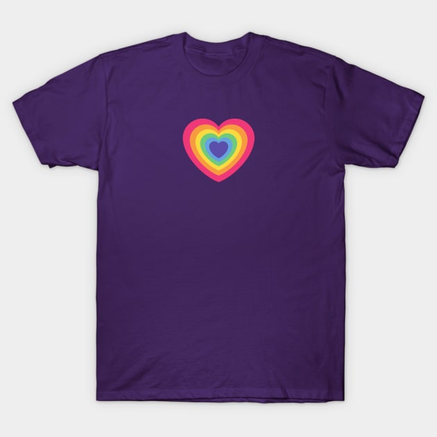 LGBT Flag Colors as Heart T-Shirt by kitispa